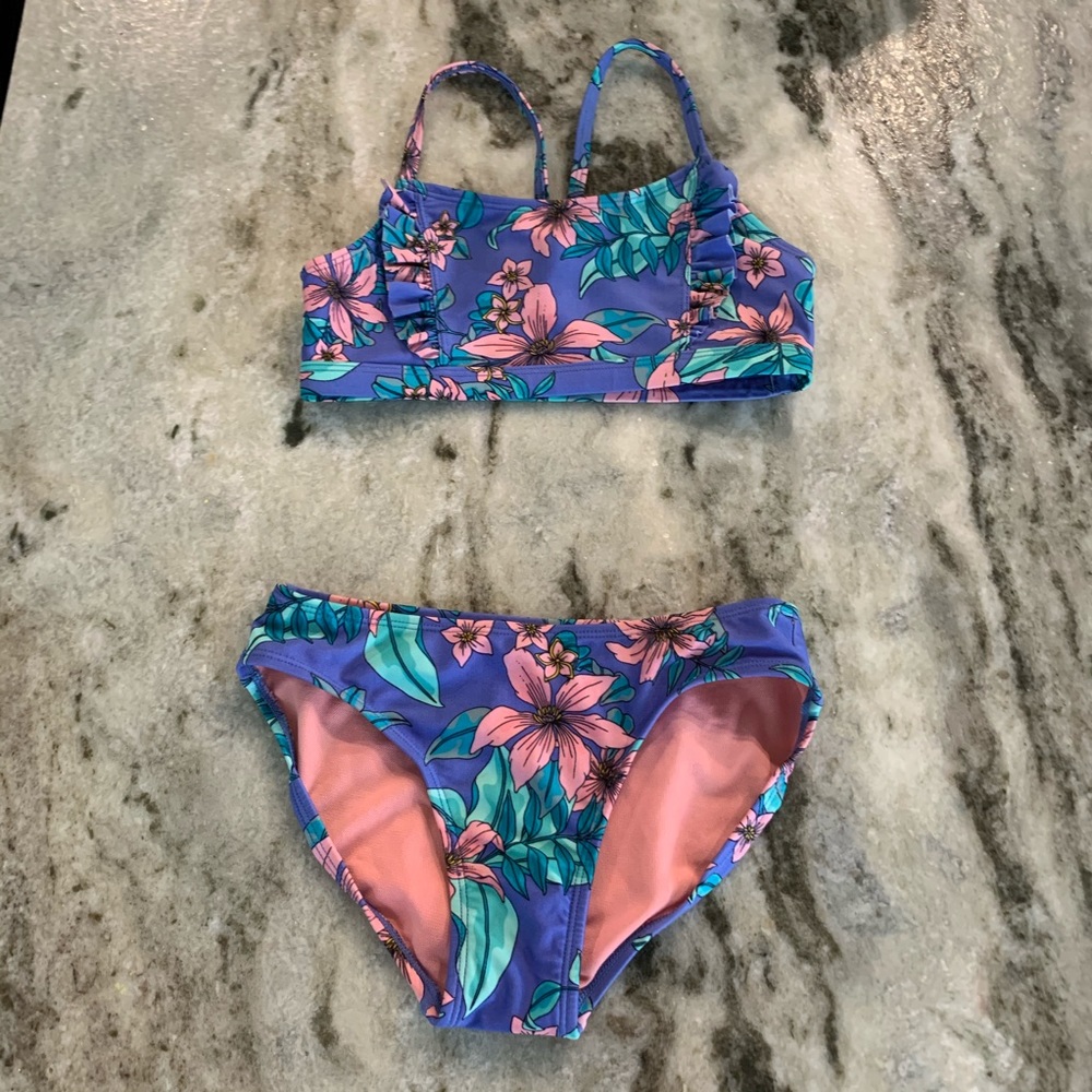 Two piece flower bathing suit